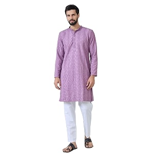 See Designs Mens Full Sleeve Mandarin Collar