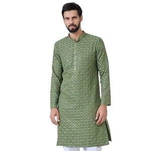 See Designs Mens Full Sleeve Mandarin Collar