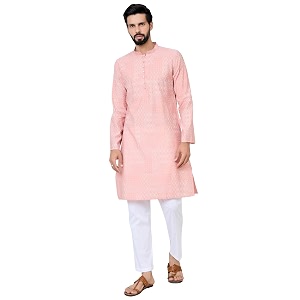 See Designs Mens Full Sleeve Mandarin Collar