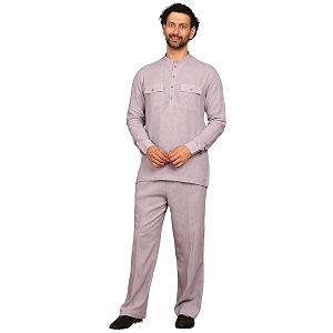 See Designs Mens Full Sleeve Mandarin Collar