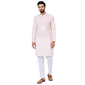 See Designs Mens Full Sleeve Mandarin Collar