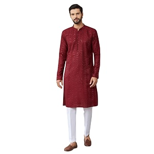 See Designs Mens Long Sleeve Mandarin Collar