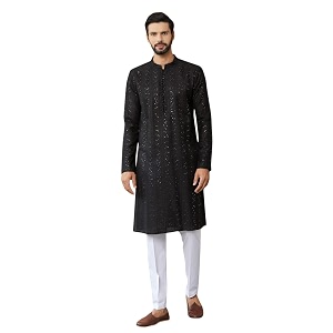See Designs Mens Long Sleeve Mandarin Collar