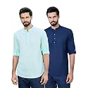 See Designs Men39s Roll-Up Sleeve Mandarin Collar
