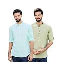 See Designs Men39s Roll-Up Sleeve Mandarin Collar