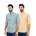 See Designs Men39s Roll-Up Sleeve Mandarin Collar