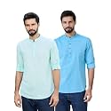 See Designs Men39s Roll-Up Sleeve Mandarin Collar