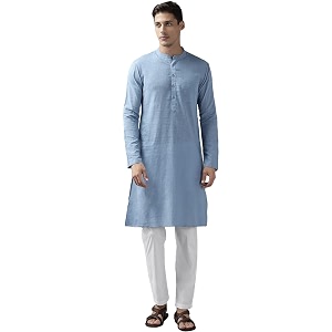 See Designs Men Cotton Solid Straight Slub