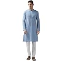 See Designs Men Cotton Solid Straight Slub