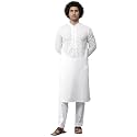 See Designs Mens Kurta White Cotton Embroidered
