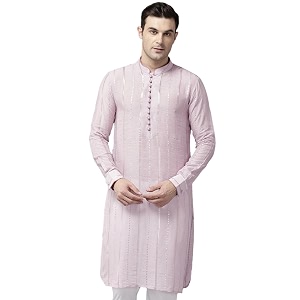 See Designs Pink Regular Fit Self Pattern