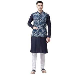 See DesignsMen Blue Beige Printed Pure
