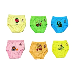 Kids Soft Cotton Cartoon Print Panties Multi-Coloured