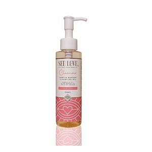 see love gentle makeup cleansing oil  for men amp women  2-in-1 formula  cleanser  makeup remover  deep cleanse  no oily residue  dermatologist tested  smooth  even toned skin  vegan  120 ml