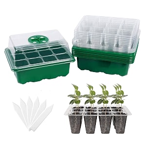seed starter tray 6 set seedling kits with adjustable humidity dome plant starter kit for seeds growing starting 12 cells per tray