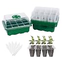Seed Starter Tray, 6 Set Seedling Kits with Adjustable Humidity Dome, Plant Starter Kit for Seeds Growing Starting (12 Cells per Tray)