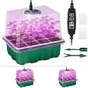 Seed Starter Trays with Grow Light Kit, 2 Pack Plant Greenhouse Propagator