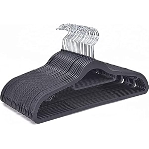 design heavy duty plastic hangers durable clothes hangers with non-slip pads great for shirts pants scarves strong enough for coat pack of 4 black