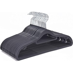 design heavy duty plastic hangers durable clothes hangers with non-slip pads great for shirts pants scarves strong enough for coat pack of 36 black