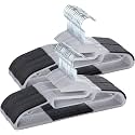 Design Heavy Duty Plastic Hangers, Durable Clothes Hangers with Non-Slip Pads, Great for Shirts, Pants, Scarves, Strong Enough for Coat (Pack of 36, Black and Grey)