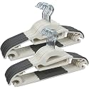 Design Heavy Duty Plastic Hangers, Durable Clothes Hangers with Non-Slip Pads, Great for Shirts, Pants, Scarves, Strong Enough for Coat (Pack of 40, White and Grey)