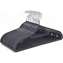 Design Heavy Duty Plastic Hangers, Durable Clothes Hangers with Non-Slip Pads, Great for Shirts, Pants, Scarves, Strong Enough for Coat (Pack of 6, Black)