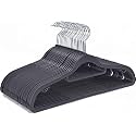 Design Heavy Duty Plastic Hangers, Durable Clothes Hangers with Non-Slip Pads, Great for Shirts, Pants, Scarves, Strong Enough for Coat (Pack of 4, Black)
