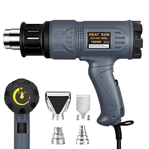 seekone industrial heat gun 1800w 122120250-650 variable temperature control with two temp-settings overload protection four nozzle attachments for shrinking pvc bending pipe removing paint