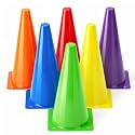 Seenelling 6 Pcs PE Cones Flexible Vinyl Poly 6-Colored PE Class Equipment for Sports Training