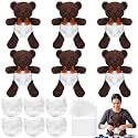 Seenelling 6 Sets Bear Diaper Changing Baby Shower Game Kit, Chocolate