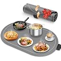 seenlast Warming Mat for Food with Adjustable Temperature Timer,10S Fast Heating Silicone Food Warmers for Parties Buffet and Home Daily,Food Warming Mat with Insulating Pad Raised Feet Protects Table
