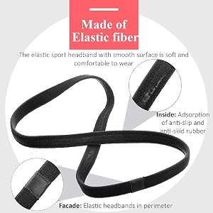 seeotwo 4 pieces thick and slim non-slip elastic sports headbands - athletic skinny hair headband for women men boys girls - silicone grip hairband mini stylish sweat band black white
