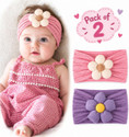 Seeotwo VSHLOM Baby Girls Soft Flower Stretchable Headband Pack of 2 Pink & Lavender Hair Band (Multicolor)