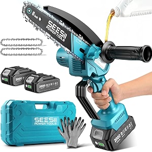 SEESII 6 Inch Mini Chainsaw with 2PCS