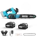SEESII Electric Chainsaw Cordless 12-inch Handheld Chain