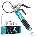 Seesii Upgraded 8000 PSI Grease Gun Kit, Quick-Release Coupler, 90° Adapter