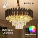 SEETASTIC 500mm BK-GD moving Bluetooth Remote control Jhummer Chandelier Ceiling Lamp