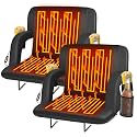 Seeutek 20.5" Heated Stadium Seats with Back Support, 2.5” Thick Cushion, 2PC