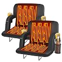 Seeutek Heated Stadium Seats for Bleachers with Back Support, 25" 2pc Black