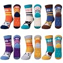 SeeyAN Kids Fuzzy Slipper Grip Socks Boys Girls Non Slip Winter Thick Fluffy Warm Soft Plush Thermal Crew Socks 6 Pairs