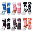 SeeyAN Kids Fuzzy Slipper Grip Socks Boys Girls Non Slip Winter Thick Fluffy Warm Soft Plush Thermal Crew Socks 6 Pairs