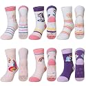 SeeyAN Kids Fuzzy Slipper Grip Socks Boys Girls Non Slip Winter Thick Fluffy Warm Soft Plush Thermal Crew Socks 6 Pairs