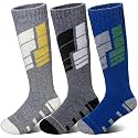 SeeyAN Kids Merino Wool Ski Socks Boys Girls Thermal Warm Boot Thick Winter 3 Pairs Cozy Socks For Skiing &amp; Snowboarding
