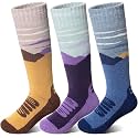 SeeyAN Kids Merino Wool Ski Socks Boys Girls Thermal Warm Boot Thick Winter 3 Pairs Cozy Socks For Skiing &amp; Snowboarding