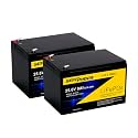 SEFEPODER 24V 9Ah Lithium LiFePO4 Deep Cycle Battery 2 Pack with 30A BMS
