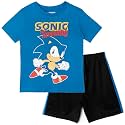 SEGA Sonic the Hedgehog Athletic T-Shirt and Mesh Shorts Outfit Set Toddler to Big Kid Sizes (2T - 18-20)