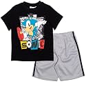 SEGA Sonic the Hedgehog Athletic T-Shirt and Mesh Shorts Outfit Set Toddler to Big Kid Sizes (2T - 18-20)