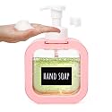 Segbeauty 16.9oz Foam Hand Soap Dispenser, 500ml Pink Empty Foaming Soap Dispensers, Refillable Square Plastic Shower Foaming Pump Bottle, Press Pump Soap Dispenser Foam Container for Bathroom Decor