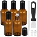 Segbeauty 1oz Glass Roll On Bottles for Oil, 5pcs Empty Roller Ball Applicator for Essential Oils, 30ml Amber Perfume Travel Refillable Bottle, Anointing Oil Bottles Travel Containers Liquids Oils