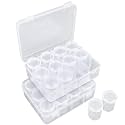 Segbeauty Bead Organizer Box, 2 Pack of 12 Grids Clear Gem Storage Containers with Secure Lids, Empty Plastic Jewelry Organizer Transparent Bead Holder Organizer for Seeds Craft Making Accessories